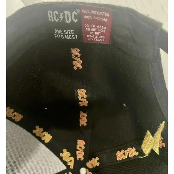AC/DC Rock Or Bust 2016 Tour Hat Gold Logo Cap Snapback Gold Print Inside - Picture 6 of 6